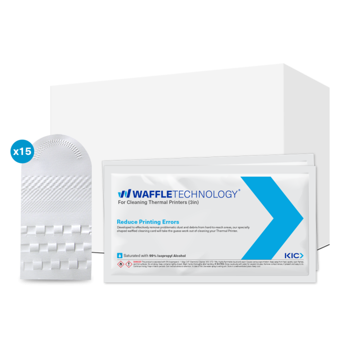 3" x 6"  Waffletechnology Thermal Printer Cleaning Card